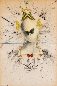 Cabeza con mariposas